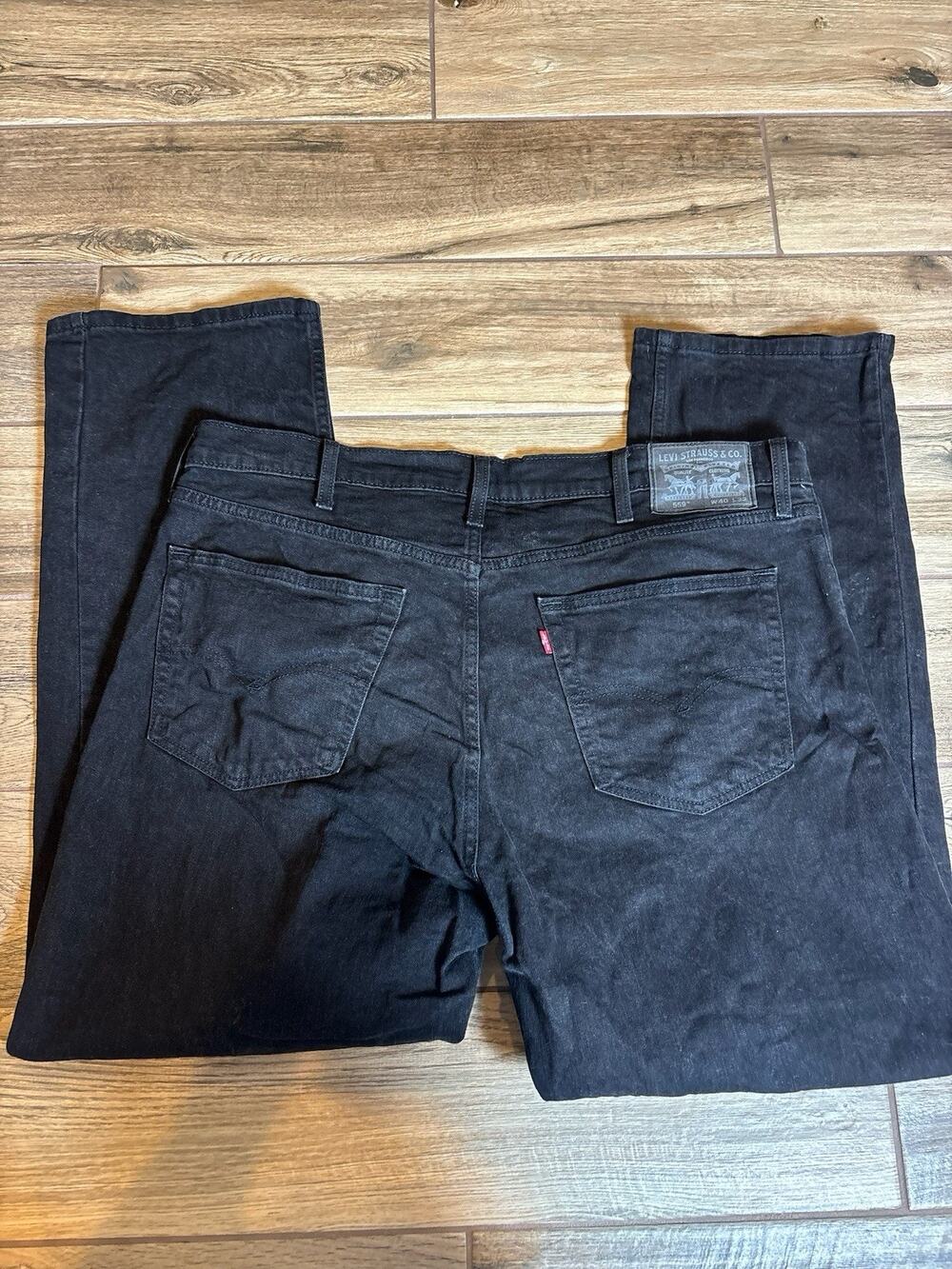 Levis 559 Relaxed Straight Jeans Mens 40x31 Black WaterLess Denim Pants